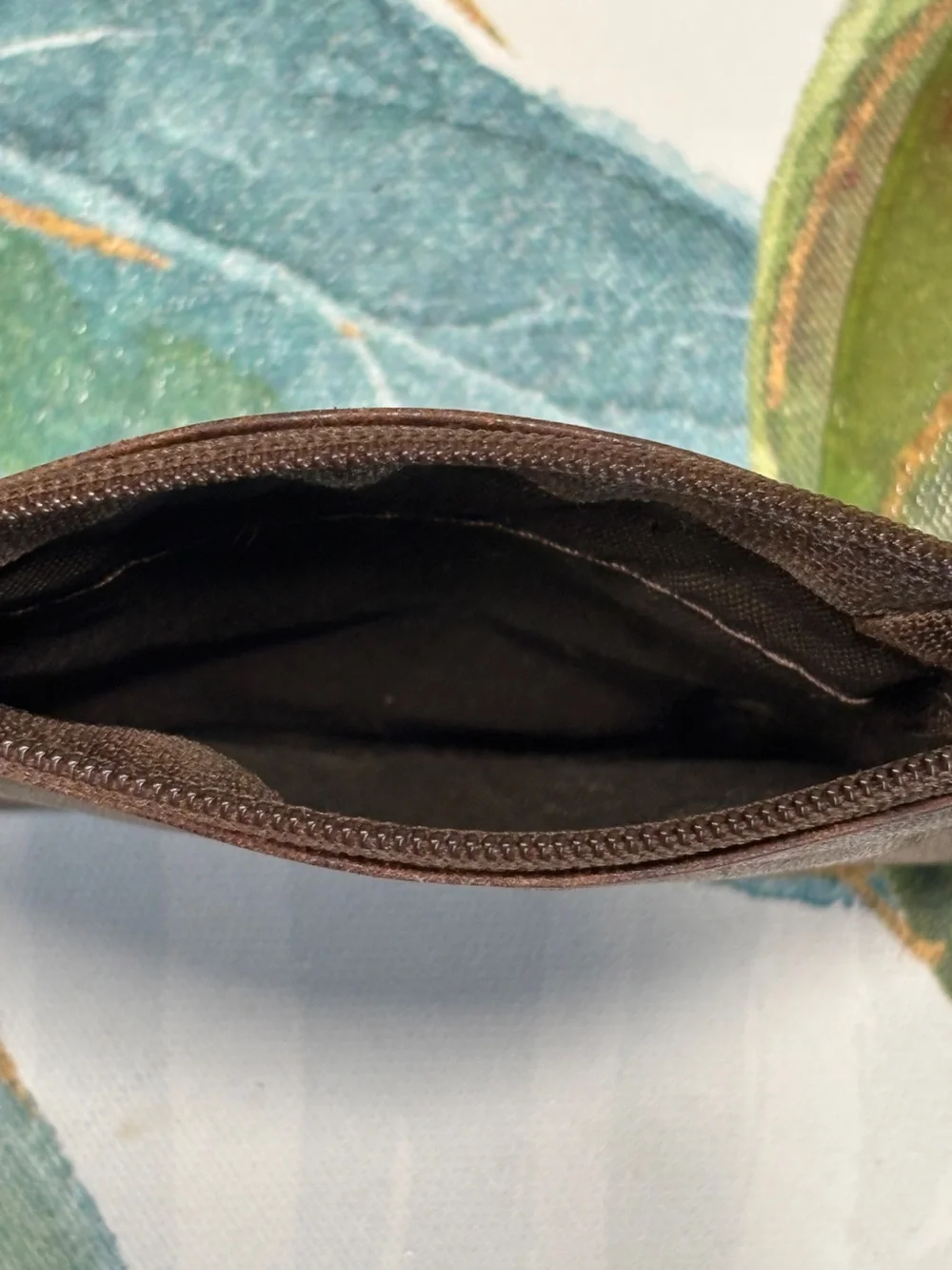 Brown Leather Key Pouch with Keyring
